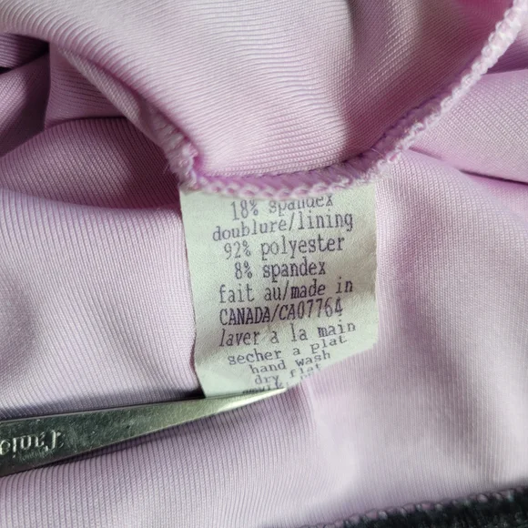 Vintage 90s Whimsigoth Lilac Slip Dress Black Mesh Overlay Asymmetrical Large - Picture 13 of 15